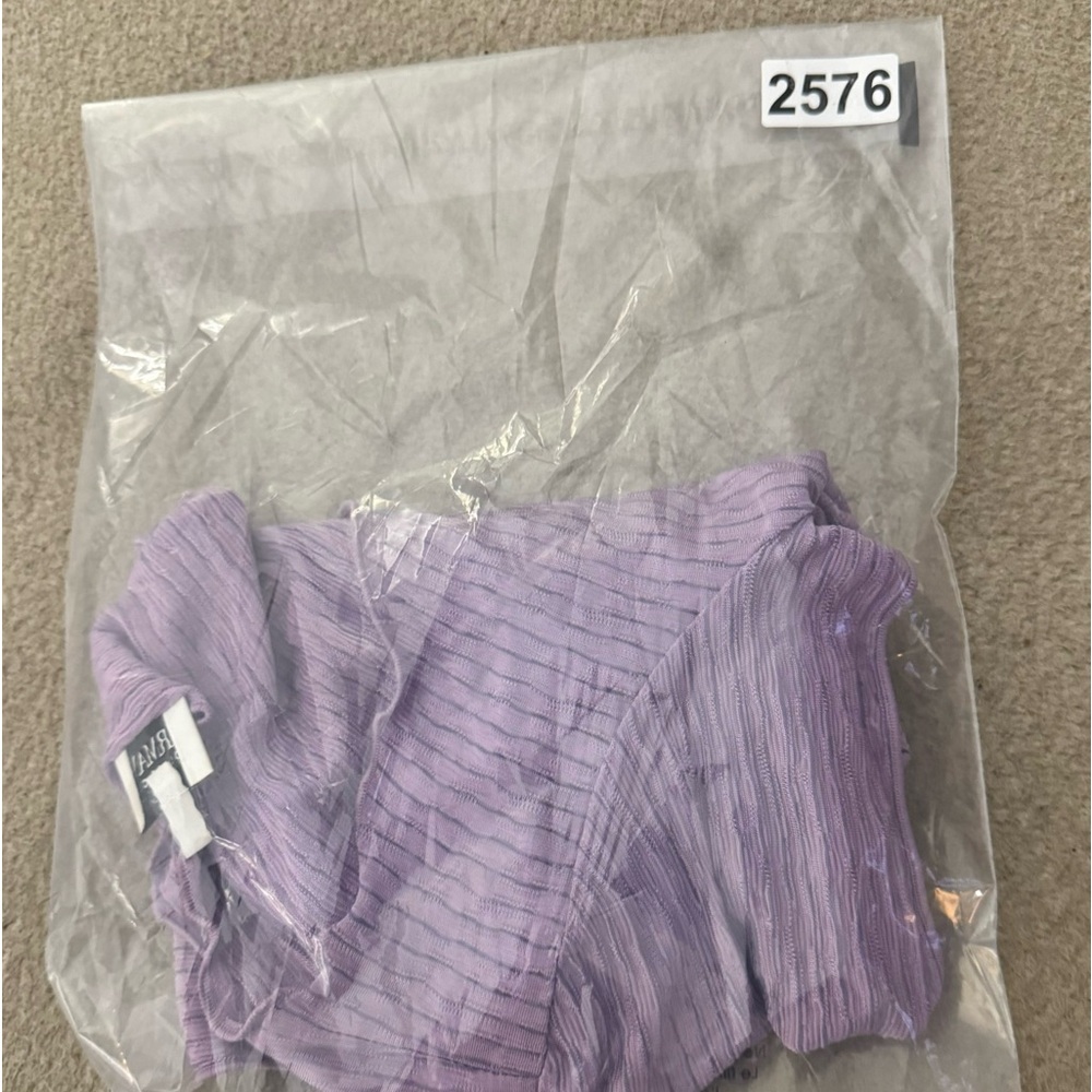 ARMANI COLLEZIONI Lightweight Cap Short Sleeve Women Top Purple Stripes Size 6 - Picture 6 of 6